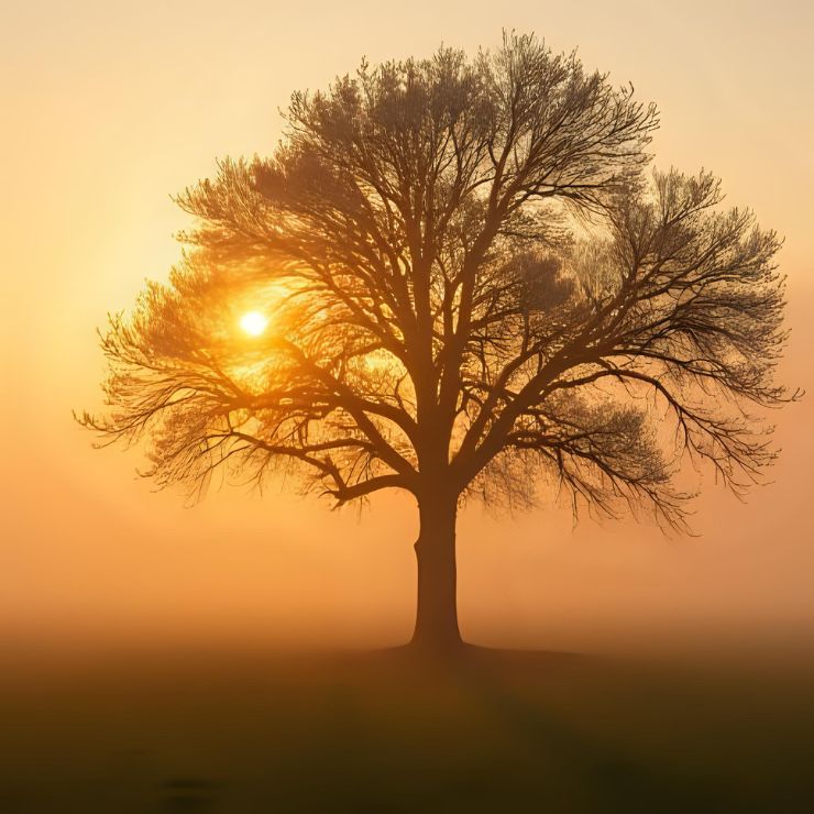 Zdjęcie drzewa we mgle IFS